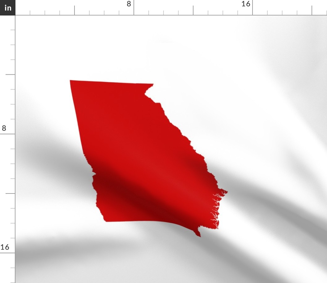 Georgia silhouette in 18" square - football red on white