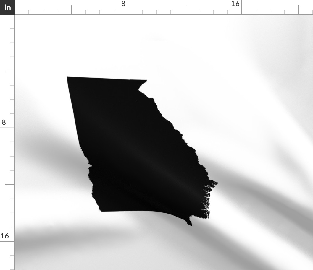 Georgia silhouette in 18" square - black on white
