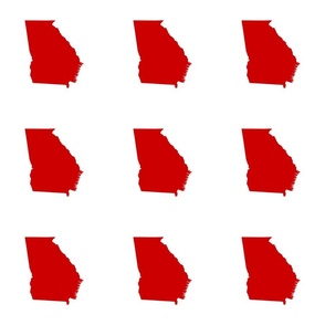 Georgia silhouette in 6" square - football red white
