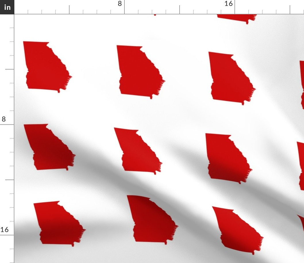 Georgia silhouette in 6" square - football red white