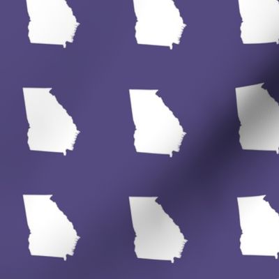 Georgia silhouette in 3" square - white on purple