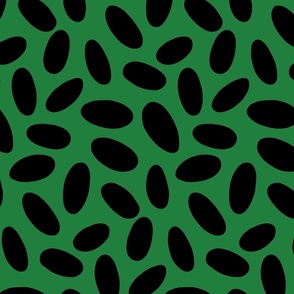 Kelly green black oval dot
