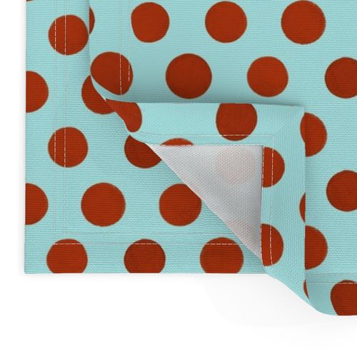 Red Textured Polka Dot on Light Blue