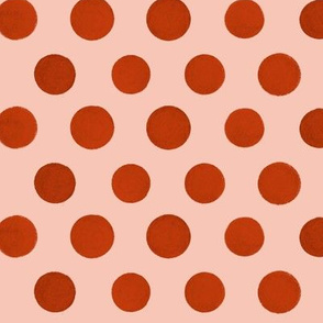 red textured polka dot on pink