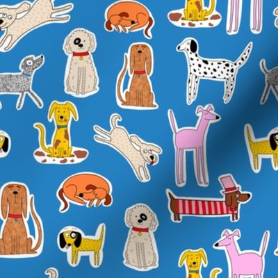 Dog Stickers Blue