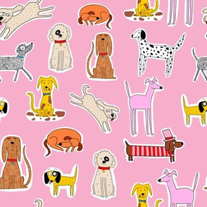 Dog Stickers Pink
