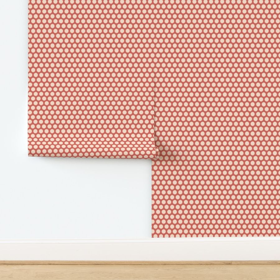 Windowsill Dots - Pink on Coral Large