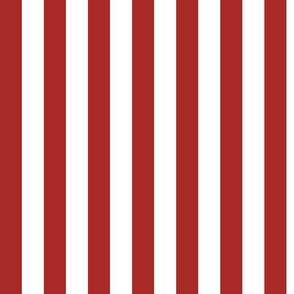 Vertical Awning Stripe Pattern - Ladybird Red and White