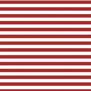 Horizontal Bengal Stripe Pattern - Ladybird Red and White