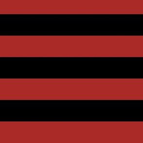 Large Horizontal Awning Stripe Pattern - Ladybird Red and Black