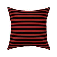 Horizontal Awning Stripe Pattern - Ladybird Red and Black