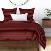 Horizontal Awning Stripe Pattern - Ladybird Red and Black