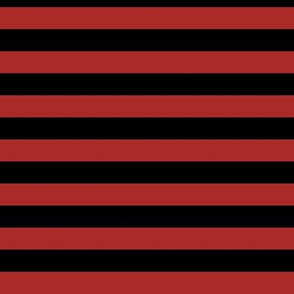 Horizontal Awning Stripe Pattern - Ladybird Red and Black