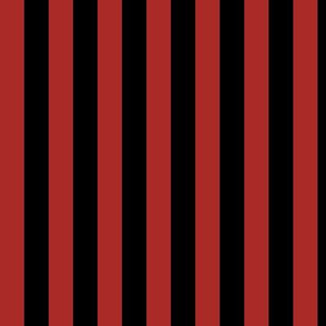 Vertical Awning Stripe Pattern - Ladybird Red and Black