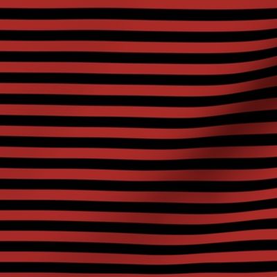 Horizontal Bengal Stripe Pattern - Ladybird Red and Black