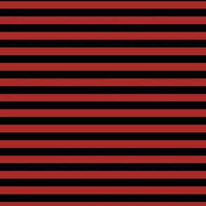 Horizontal Bengal Stripe Pattern - Ladybird Red and Black