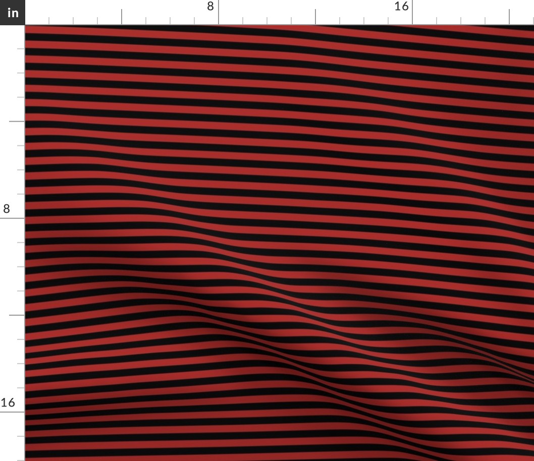 Horizontal Bengal Stripe Pattern - Ladybird Red and Black