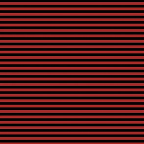 Small Horizontal Bengal Stripe Pattern - Ladybird Red and Black