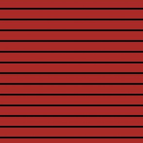 Horizontal Pin Stripe Pattern - Ladybird Red and Black