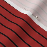 Vertical Pin Stripe Pattern - Ladybird Red and Black