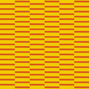 binding stripes, burnt orange-yellow