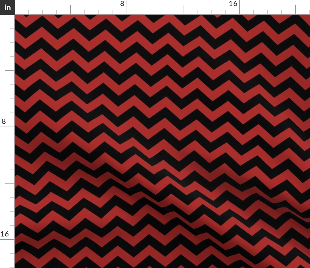 Chevron Pattern - Ladybird Red and Black