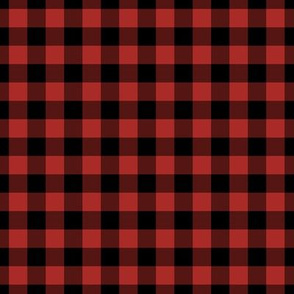 Gingham Pattern - Ladybird Red and Black
