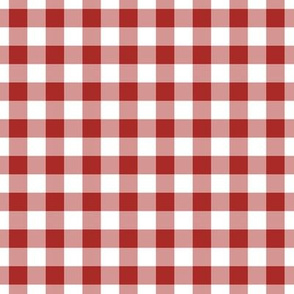 Gingham Pattern - Ladybird Red and White