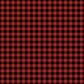 Small Gingham Pattern - Ladybird Red and Black