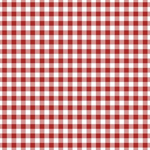 Small Gingham Pattern - Ladybird Red and White