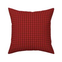 Grid Pattern - Ladybird Red and Black