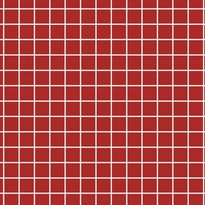 Grid Pattern - Ladybird Red and White