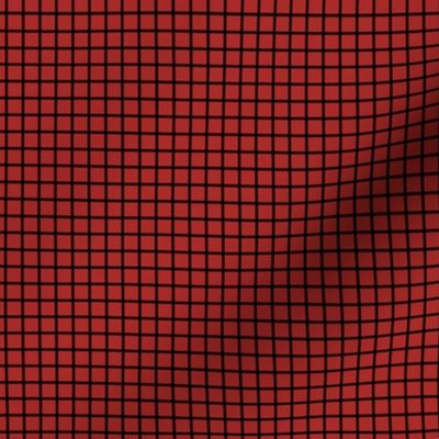 Small Grid Pattern - Ladybird Red and Black