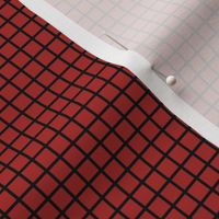 Small Grid Pattern - Ladybird Red and Black