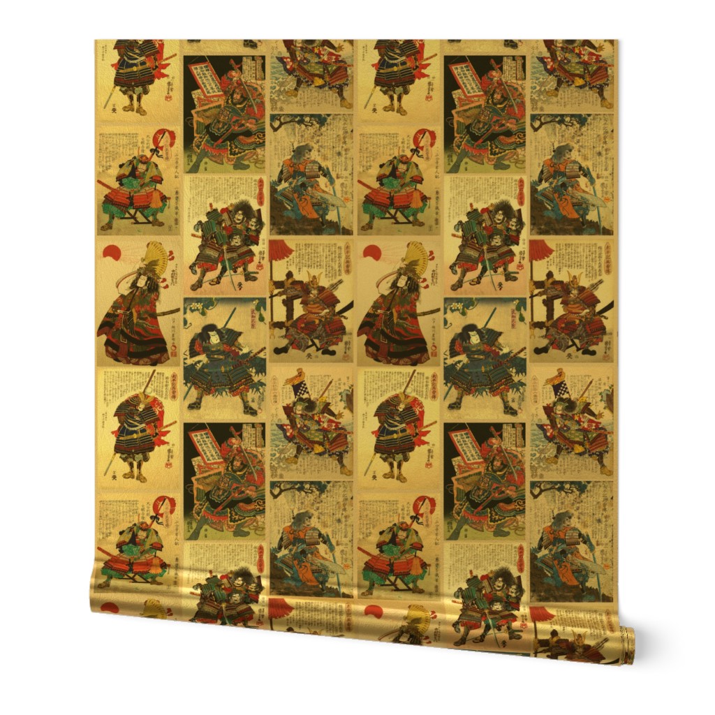 Japanese Samurai Warriors antique woodblock prints