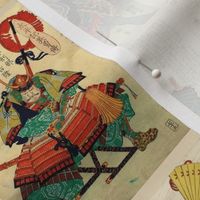 Japanese Samurai Warriors antique woodblock prints