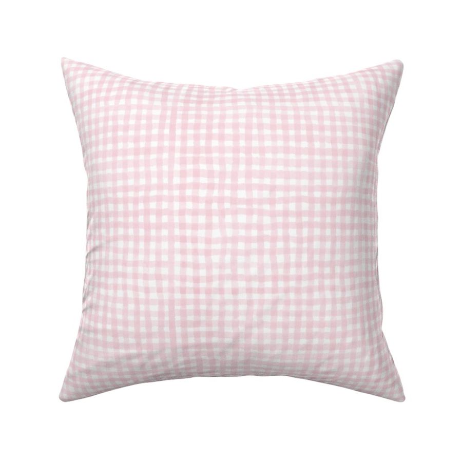 Pastel pink watercolor gingham