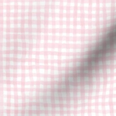 Pastel pink watercolor gingham