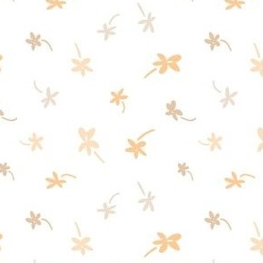 beige daisy floral on white / nursery mood 3"