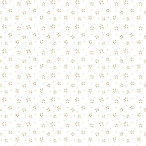 simple beige floral and polka dots on white