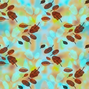 12" Autumn Sky Leaves in Water