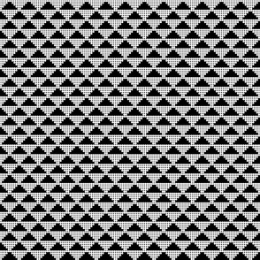 Dots and triangles- white on black