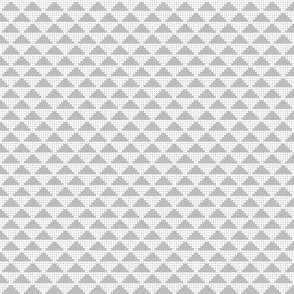 Dots and triangles- white on grey