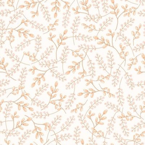 Botanical illustration for kids bedding quilt neutral white and beige