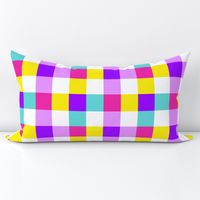 Candy bright gingham check in pink, purple and yellow