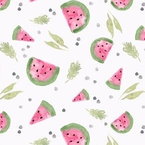 medium pink watercolor watermelon for girls clothing! Summer fruit for dresses and accessories