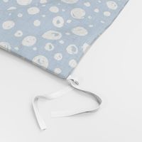 Paint Drops Polka Dots // White on Classic Blue