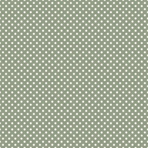 Sage Olive Linen with Cream Dot
