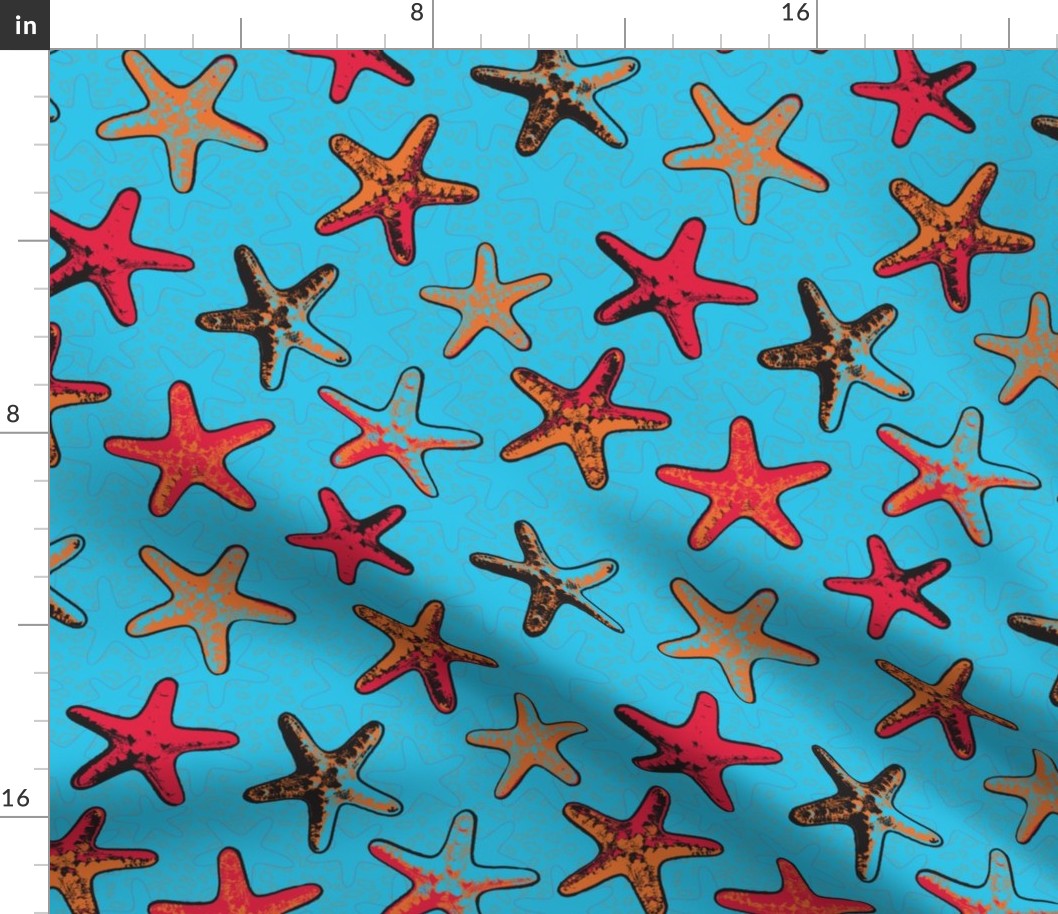 Starfish in the Sand Red Design Large