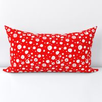 Paint Drops Polka Dots // White on Red